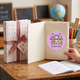 Dit boek is van potlood kids ex libris ronde sticker