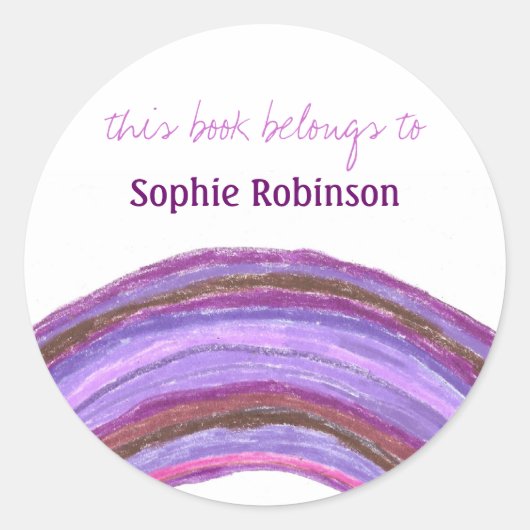 "Dit boek is van" regenboog boekplaat sticker (Voorkant)