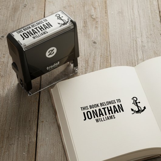 Dit boek is van stempel met anker