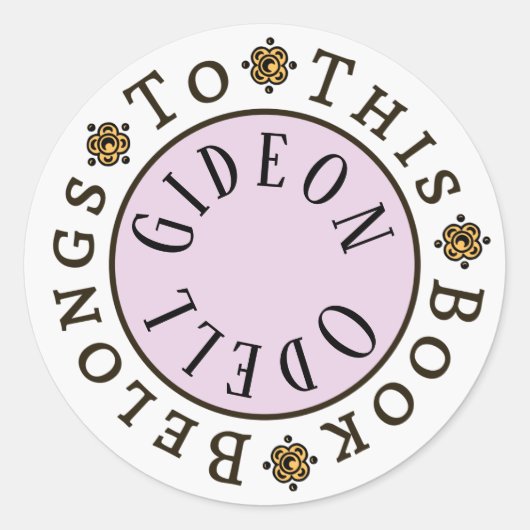 "Dit boek is van" Stickersjabloon Ronde Sticker (Voorkant)