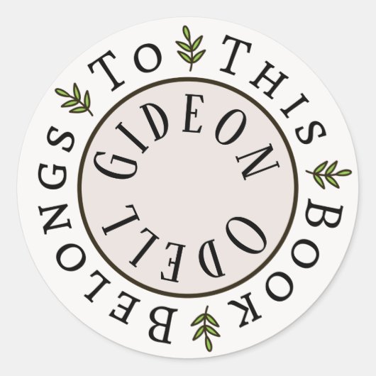 "Dit boek is van" Stickersjabloon Ronde Sticker (Voorkant)