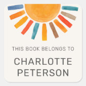 Dit boek is van Sun gepersonaliseerd Vierkante Sticker (Voorkant)
