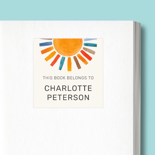 Dit boek is van Sun gepersonaliseerd Vierkante Sticker