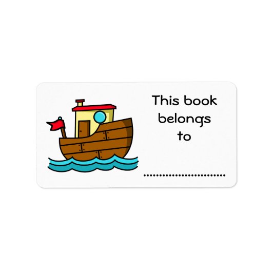 Dit boek is van, Tekenboot Etiket (Voorkant)