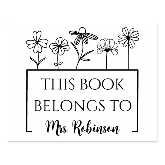 Dit Boek Is Van Wildflower Boeklabel Rubberstempel (Afrduk)