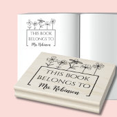 Dit Boek Is Van Wildflower Boeklabel Rubberstempel