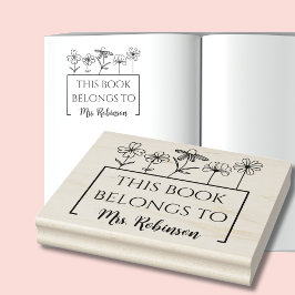 Dit Boek Is Van Wildflower Boeklabel Rubberstempel