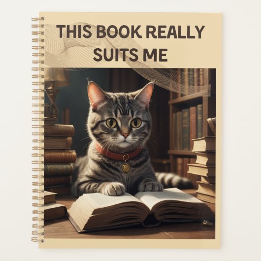 Dit boek past echt bij mij Funny Cat Planner (Voorkant)
