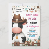 Dit Boerderij Schattige Bloemen Roze Heilige Koe 1 Kaart (Voorkant)