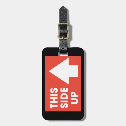 Dit bord aan de zijkant bagagelabel (Voorkant verticaal)