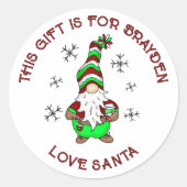 Dit cadeau is voor gepersonaliseerd kerstcadeau La Ronde Sticker (Voorkant)