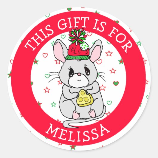 Dit cadeau is voor kerstcadeau-Label Ronde Sticker (Voorkant)