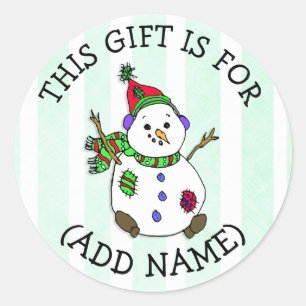 Dit cadeau is voor (Naam toevoegen) cadeauLabel Ronde Sticker