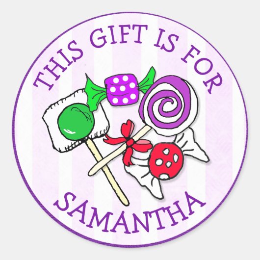 Dit cadeautje is voor (Naam toevoegen) CadeauLabel Ronde Sticker (Voorkant)