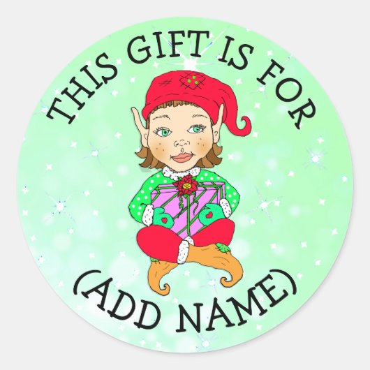 Dit cadeautje is voor (Naam toevoegen) CadeauLabel Ronde Sticker (Voorkant)