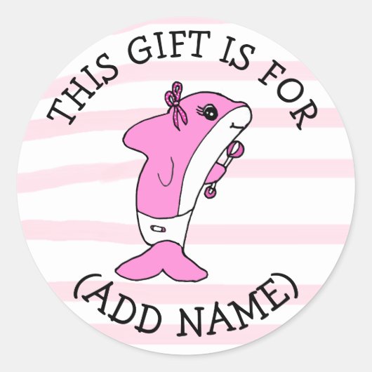 Dit cadeautje is voor (Naam toevoegen) CadeauLabel Ronde Sticker (Voorkant)