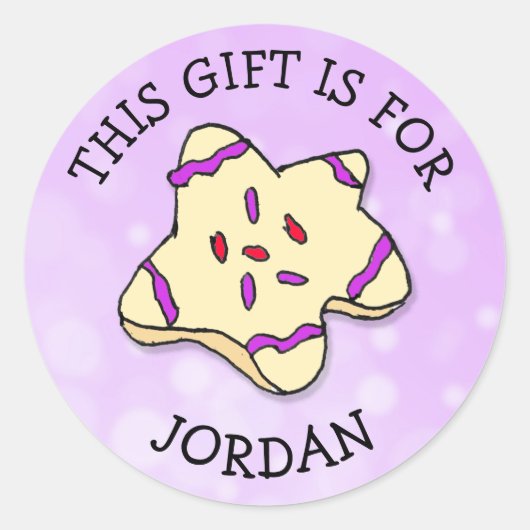 Dit cadeautje is voor (Naam toevoegen) CadeauLabel Ronde Sticker (Voorkant)