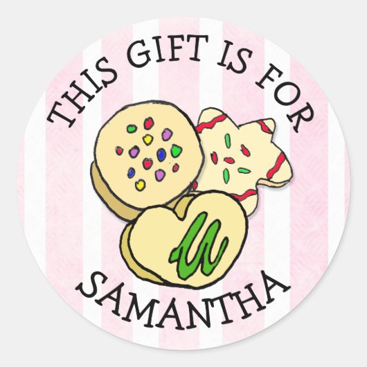 Dit cadeautje is voor (Naam toevoegen) CadeauLabel Ronde Sticker (Voorkant)