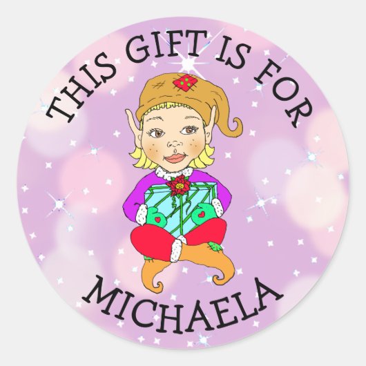 Dit cadeautje is voor (Naam toevoegen) CadeauLabel Ronde Sticker (Voorkant)