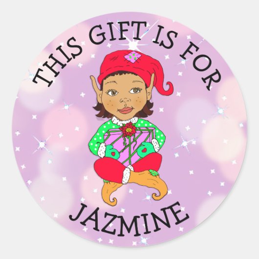 Dit cadeautje is voor (Naam toevoegen) CadeauLabel Ronde Sticker (Voorkant)