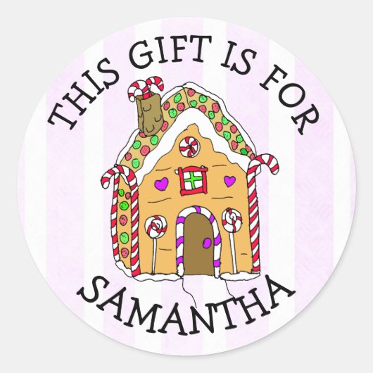 Dit cadeautje is voor (Naam toevoegen) CadeauLabel Ronde Sticker (Voorkant)