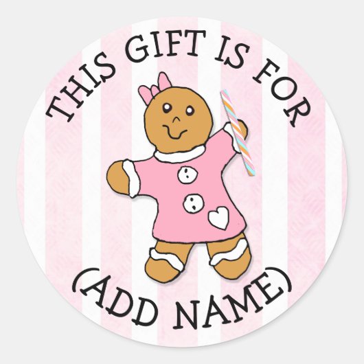 Dit cadeautje is voor (Naam toevoegen) CadeauLabel Ronde Sticker (Voorkant)