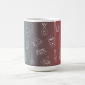 Dit charmante theea- en koffiedoodlepatroon bevat koffiemok (Center)