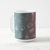 Dit charmante theea- en koffiedoodlepatroon bevat koffiemok (Voorkant links)