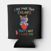 Dit Cute Autism Awareness Cat-ontwerp met een mooi Blikjeskoeler (Achterkant)