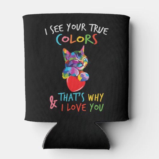 Dit Cute Autism Awareness Cat-ontwerp met een mooi Blikjeskoeler (Achterkant)