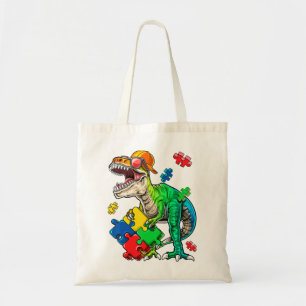 Dit dinosaurusautisme is een dino tote bag