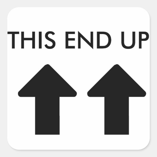 Dit eindigt met Zwarte Pijl Vierkante Sticker (Voorkant)