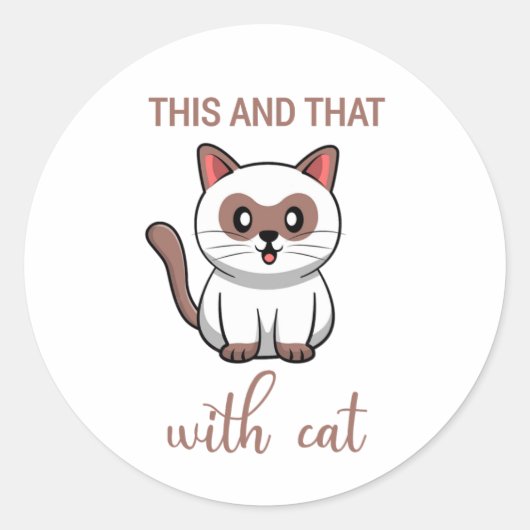 Dit en dat met kat ronde sticker (Voorkant)