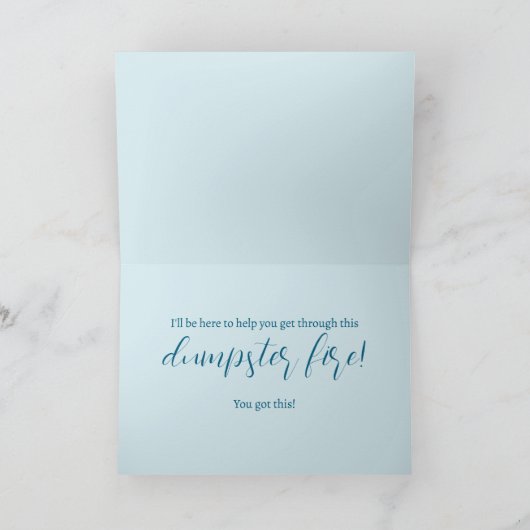 Dit gaat ook weer voorbij. Afvalbakbrand Bedankkaart (Binnen)