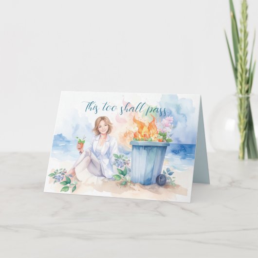 Dit gaat ook weer voorbij. Afvalbakbrand Bedankkaart (Voorkant)