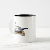 Dit gans is gekookte zwoegster tweekleurige koffiemok (Voorkant links)