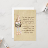 Dit gelukkige kleine Gnome Succes & Gezondheid Kaart (Voorkant / Achterkant in situ)