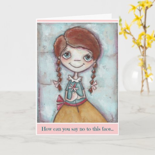 Dit gezicht - Birthday Kaart (Gele Bloem)