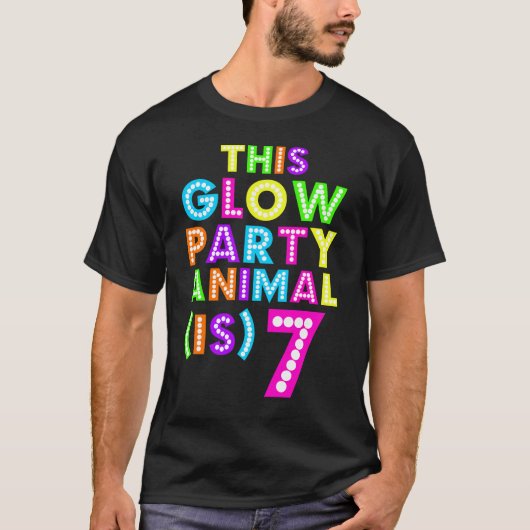 Dit Glow-party-dier is zeven cadeau-T-shirt T-shirt (Voorkant)