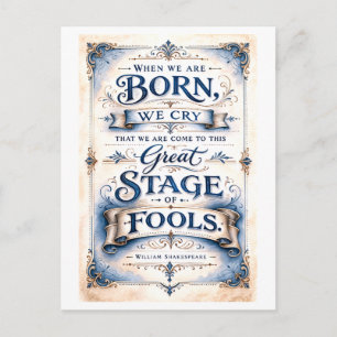 "Dit grote toneel van gekken" Shakespeare Briefkaart