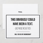 Dit had een tekst-groomsman-voorstel kunnen zijn (Voorkant / Achterkant)