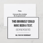 Dit had een tekst-groomsman-voorstel kunnen zijn notitiekaartje (Voorkant / Achterkant)