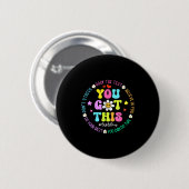 Dit heb je, geen stress, rock de test testdag ronde button 5,7 cm (Voorkant /achterkant)