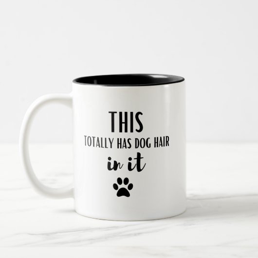 Dit heeft helemaal hondenhaar in het grappige hond tweekleurige koffiemok (Links)