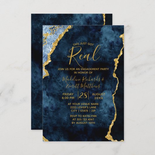 Dit heeft net echte uitnodigingen voor verlovingsf (Voorkant / Achterkant)