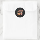 Dit Het leuke seizoen Pompoen Spice Fun Herfst Vib Ronde Sticker (Tas)