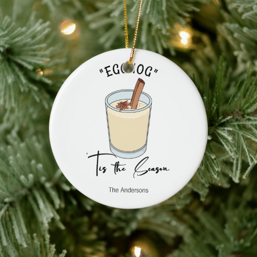 Dit het seizoen Eggnog Vakantie Keramisch Ornament (Boom)