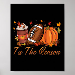 Dit het seizoen Football pompoen kruiden Herfst Th Poster