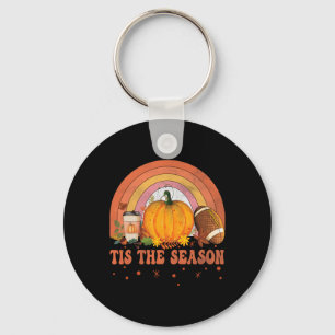 Dit het seizoen Halloween Pumpkin Coffee Football Sleutelhanger