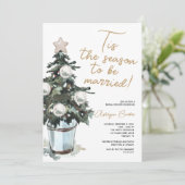 Dit het seizoen kerst bruids douche uitnodiging (Staand voorkant)